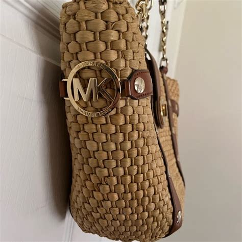michael kors raffia santorini tote